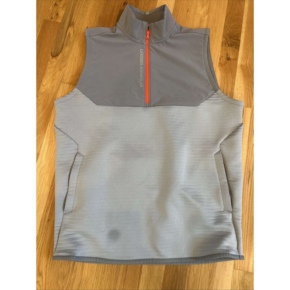 Under Armour X Storm Loose Golf Vest Men's Gray 1/4 Zip Cold Gear Size Medium